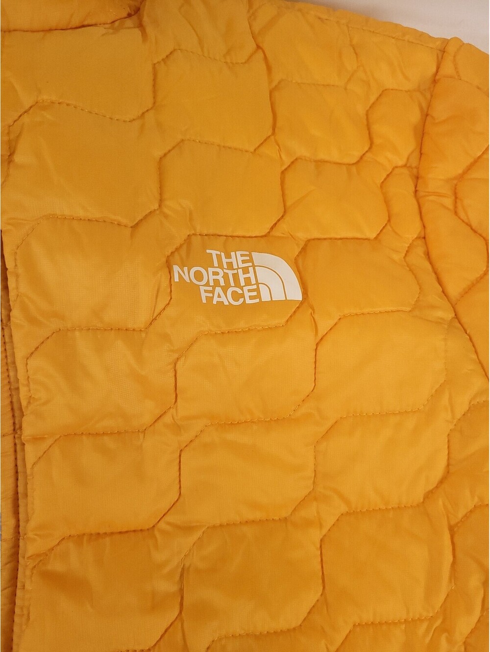 North face Thermoball puffer jacket mens small yellow hooded winter jacket - Picture 4 of 9